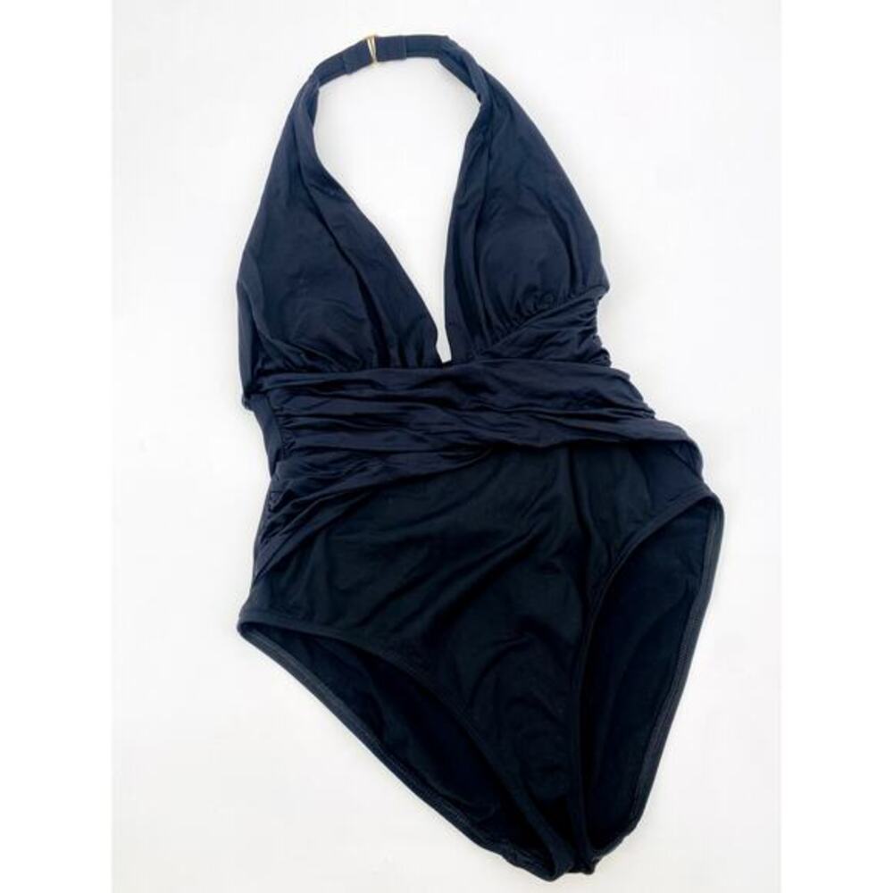 La Blanca 10‎ Black One Piece Halter Swimsuit